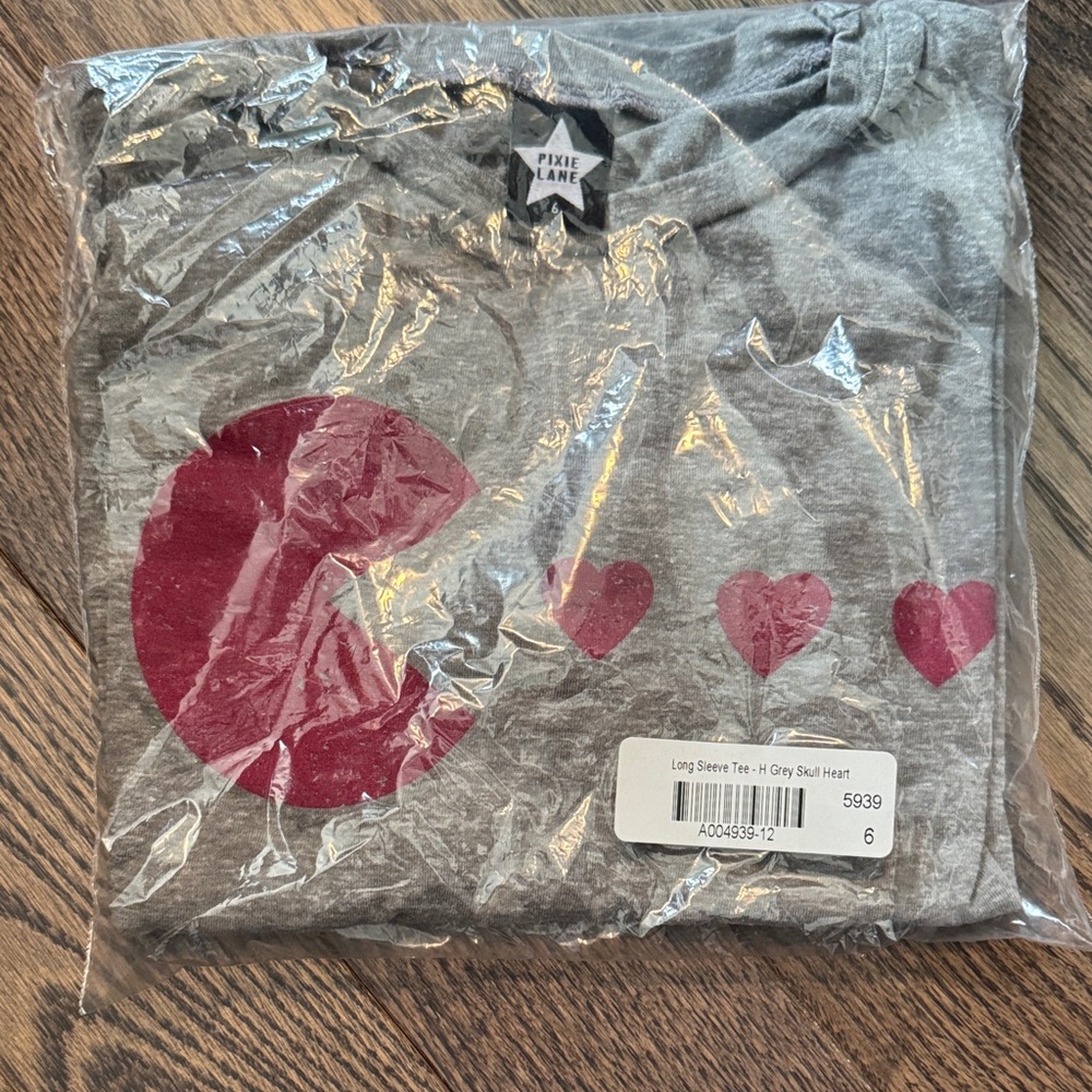Gray and Pink Long Sleeve Tee